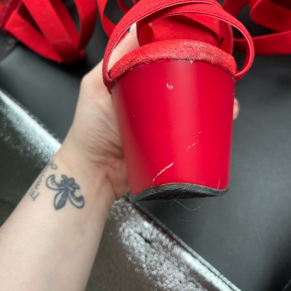 Pleaser Red Strappy Heels - Picture 5 of 7